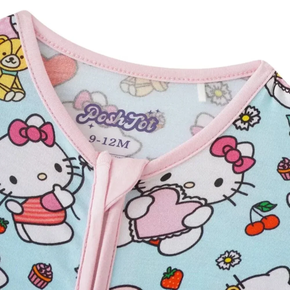 Hello Kitty Baby Girls Bamboo Romper Jumpsuit Sleeper Pajamas